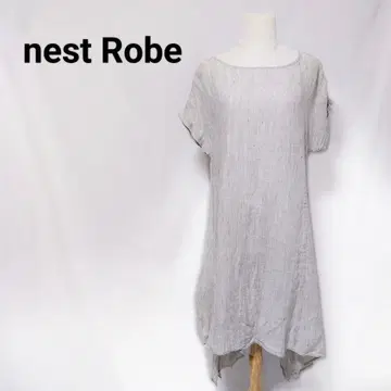 nest Robe 네스트로브 린넨 100% 밑단 변형 원피스 라이트 그레이