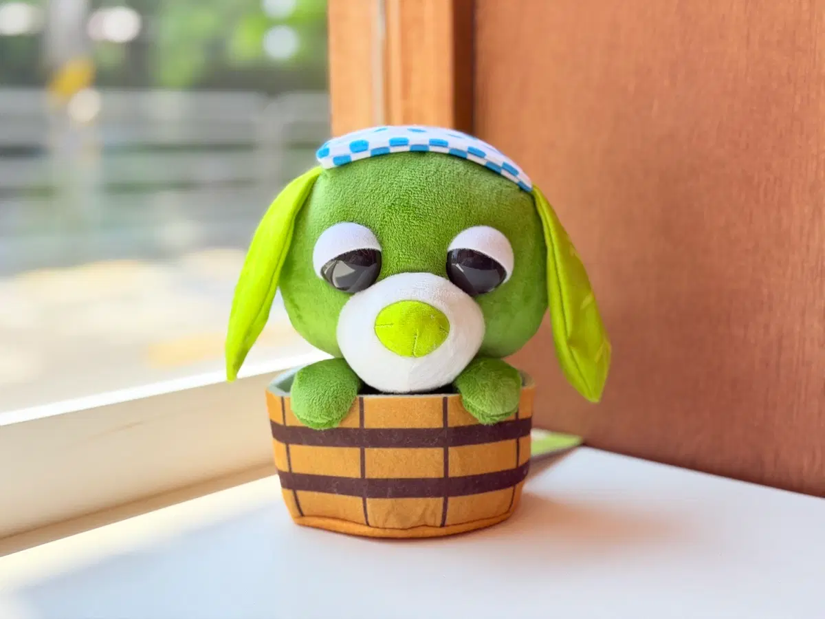 일본 오차켄 온천 녹차강아지 봉제인형 17cm