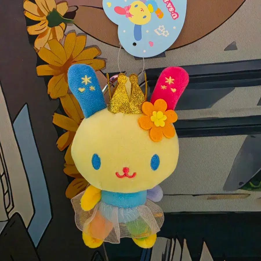 (정품)우사하나 카라비너 키링 발레리나 왕관