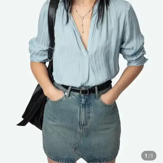 자딕앤볼테르 여성 팅크 새틴 블라우스 미스트