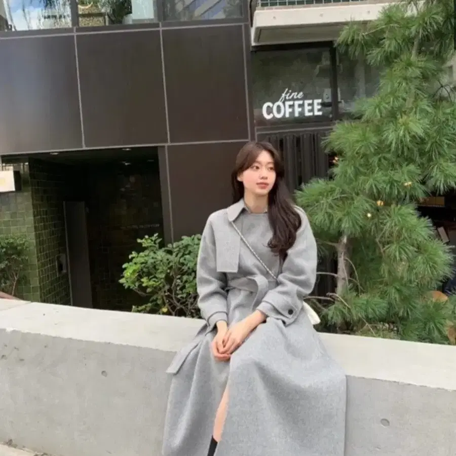 르플레인 무이 캐시미어 롱 코트