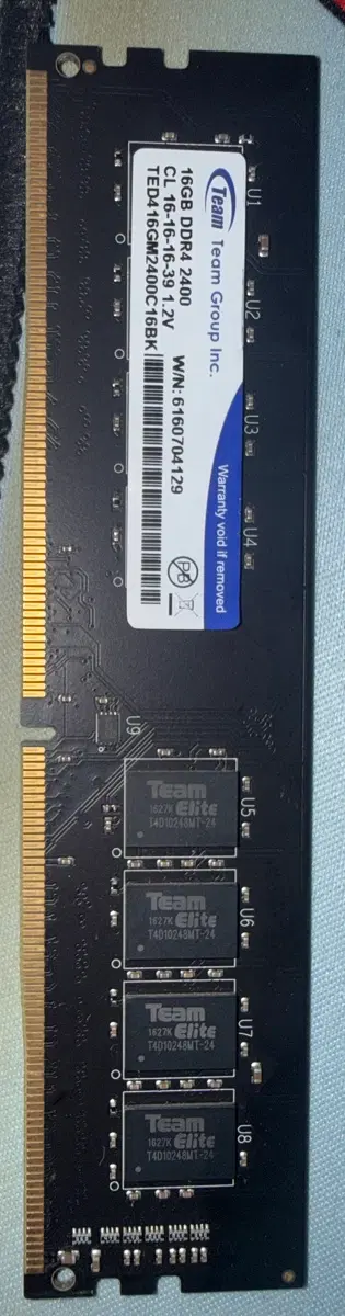 팀그룹 램 DDR4 16GB 2400 CL16 TED416GM2400C16BK