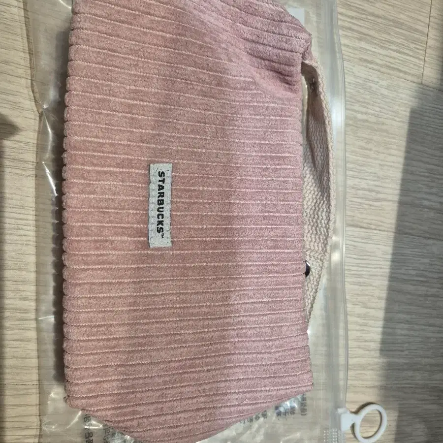 스타벅스 파우치 핑크.코듀로이