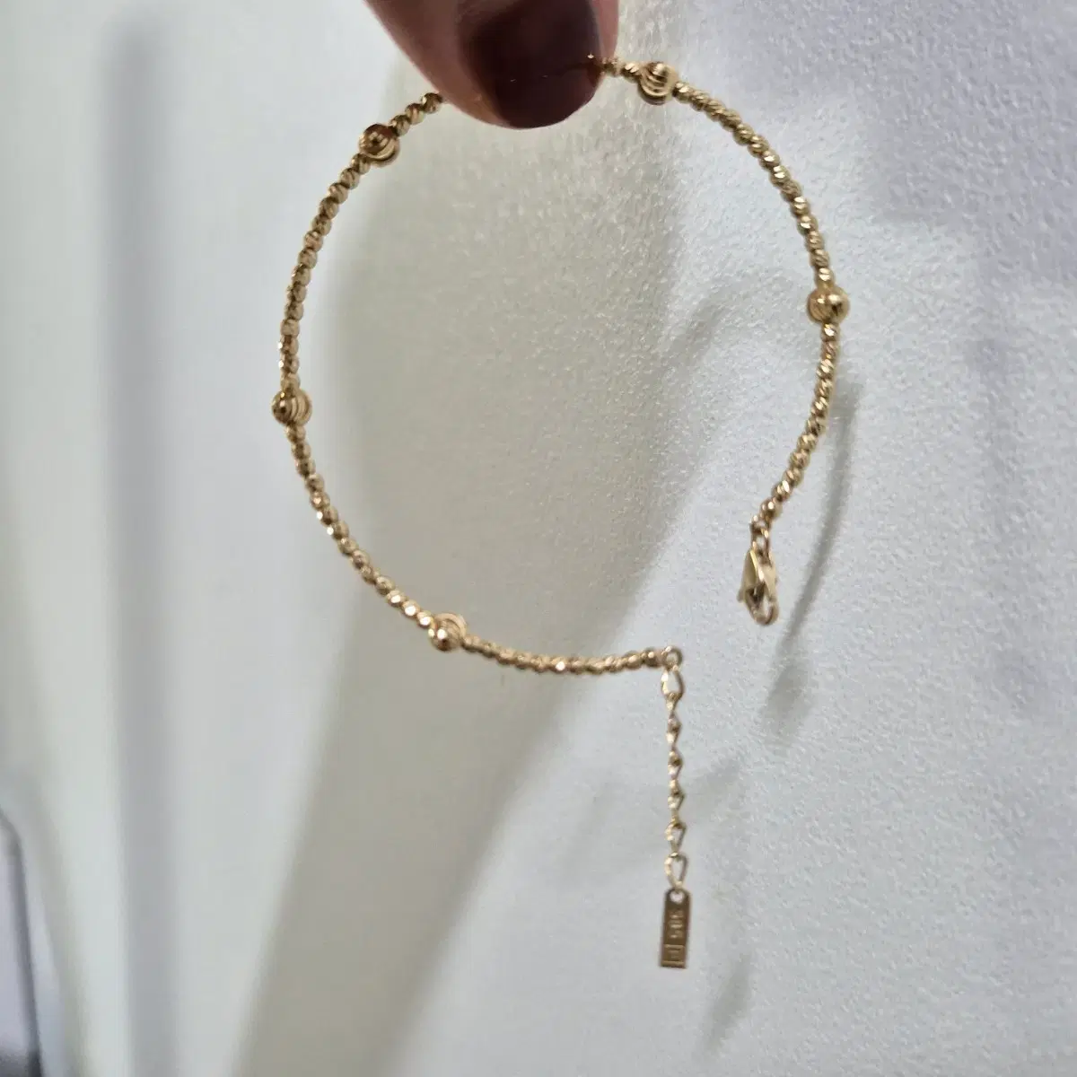 티타늄 와이어 뱅글 팔찌 (14k 옐로골드 16.5cm + 여유줄 2cm)