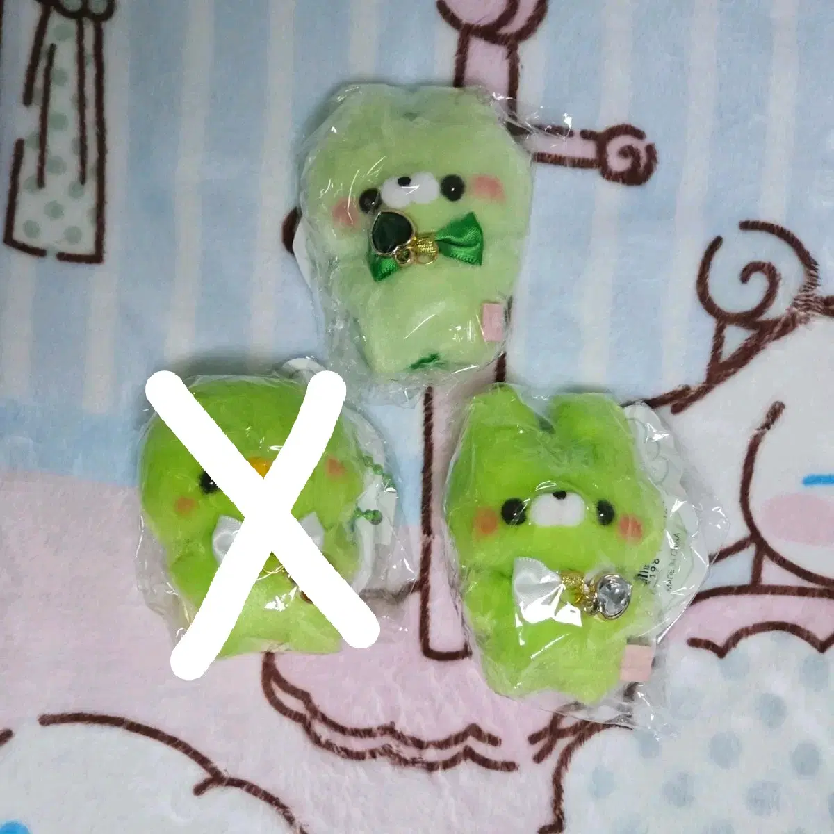 스쿳토탓치상 그린 곰 토끼 쁘띠 사이즈 키링 인형