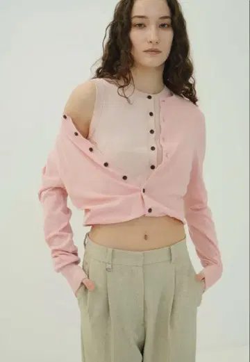 CLANE/W 레이어드 니트 가디건
