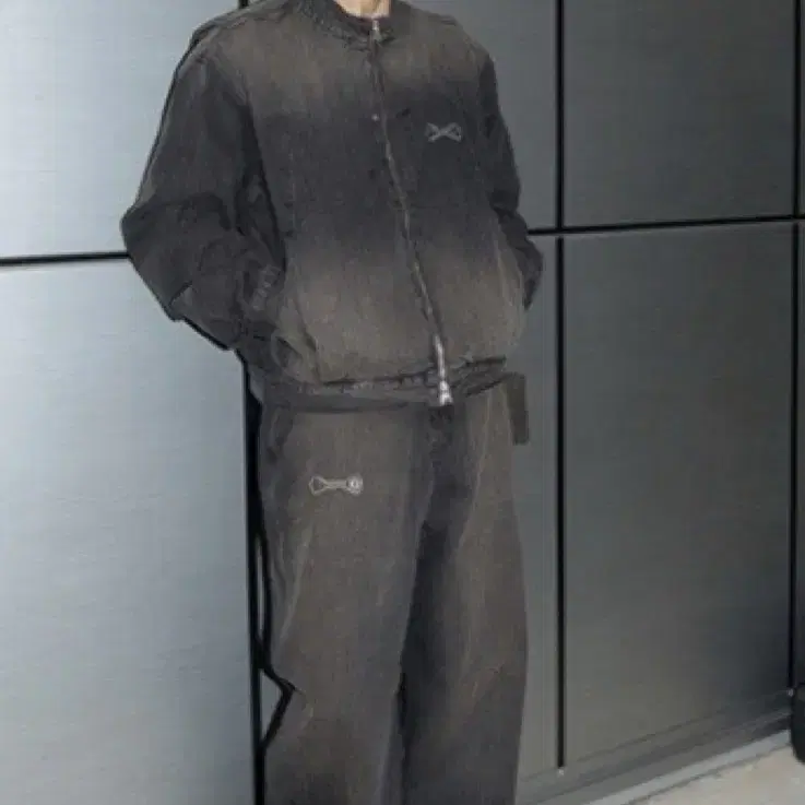 카락터 월렛 데님 빈티지 블랙 셋업 판매(지갑 포함)