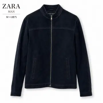 새상품급 ZARA MAN 스웨이드 느낌 싱글 라이더 자켓 네이비 M