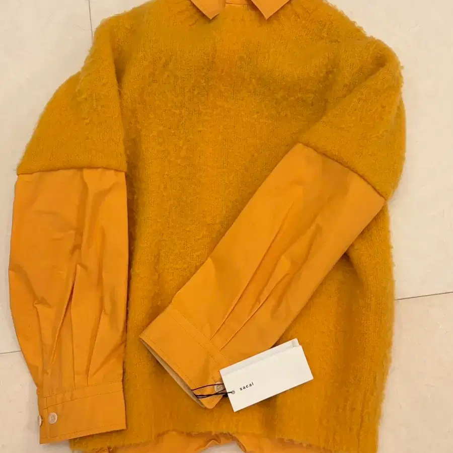 sacai 사카이 Rip Stop x Knit 풀오버 오렌지 새상품 사이즈2