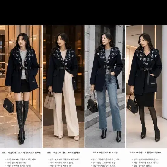 루이비통 [정품] 플랩 포켓 후디드 랩 코트 다크네이비 사진 2