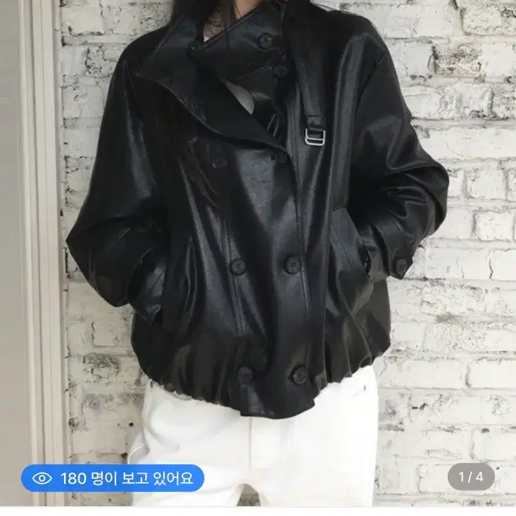 르메메 Mouchou 하이넥 레더 점퍼