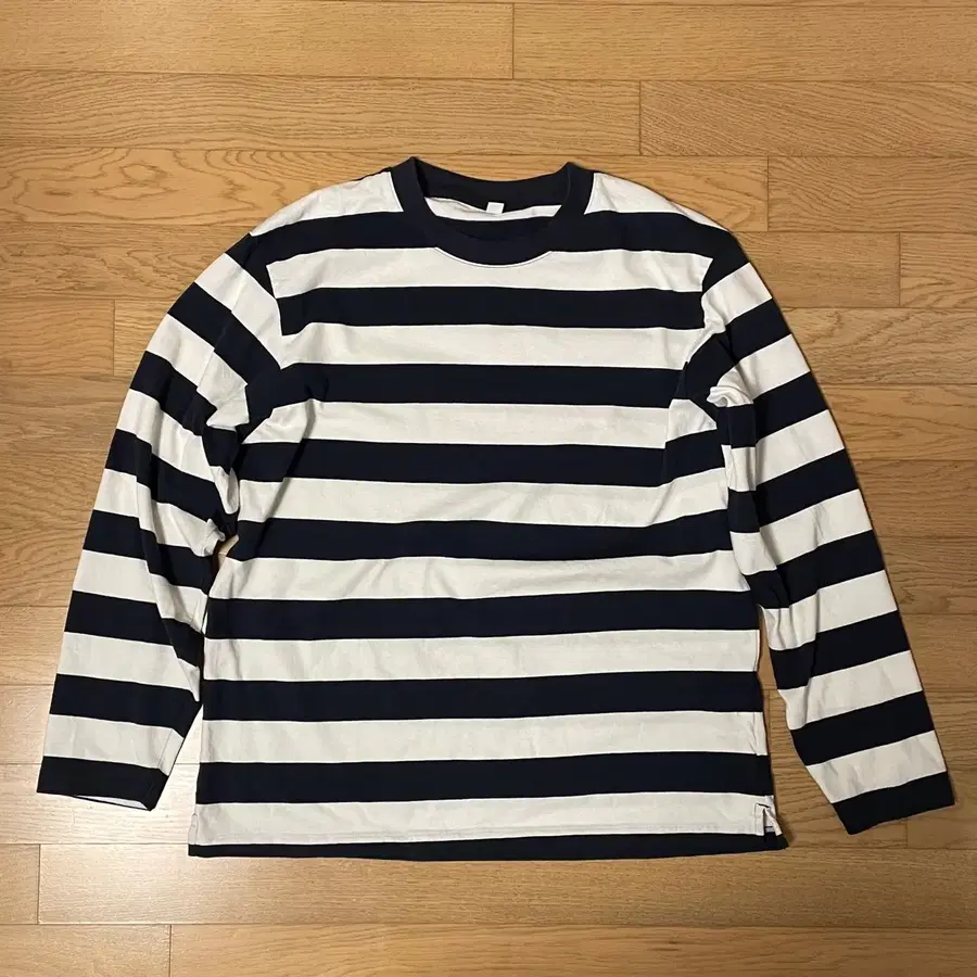 L / 유니클로 uniqlo 남성 스트라이프 긴팔 티셔츠