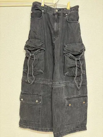 [새상품급] MAISON SPECIAL 데님 카고 팬츠 블랙