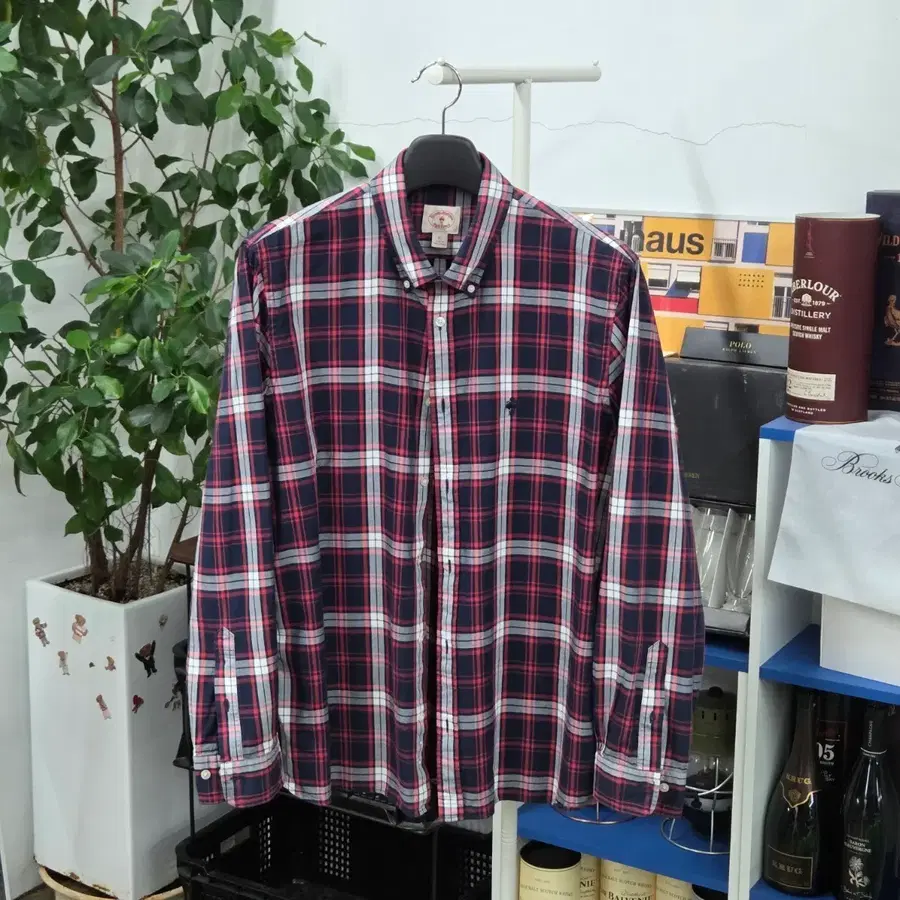 브룩스브라더스 버튼다운 타탄체크 셔츠 XL