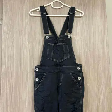 데미지 가공 데님 살로펫 오버롤 블랙 S 사이즈