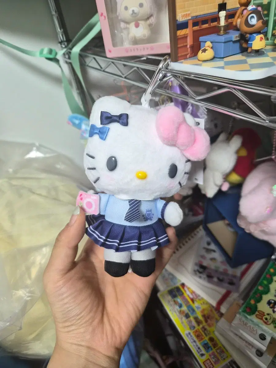 헬로키티 인형 학생복 파란색 교복