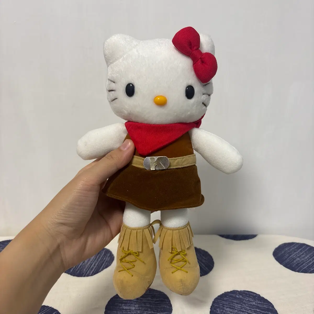 고전 산리오 2003년 카우보이 롱다리 키티 인형
