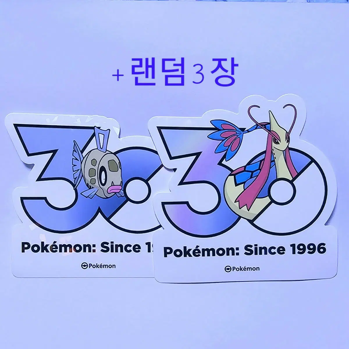 포켓몬 30주년 스티커 빈티나,밀로틱+랜덤 3장