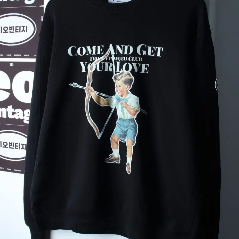 (L-XL) 빈웨드 맨투맨 티셔츠 빈티지프린팅 블랙 올드스쿨-H38247