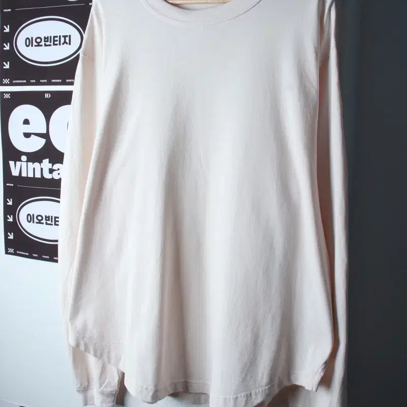 (S-XL) 라퍼지스토어 긴팔티셔츠 오버핏 핑크 무지 딸기우유-H38260