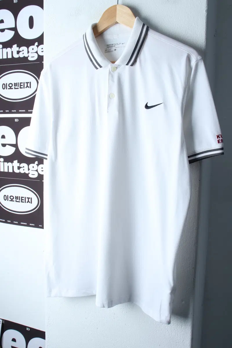 (L-XL) 나이키 반팔 카라 티셔츠 골프 기능성 화이트 링거-H38128