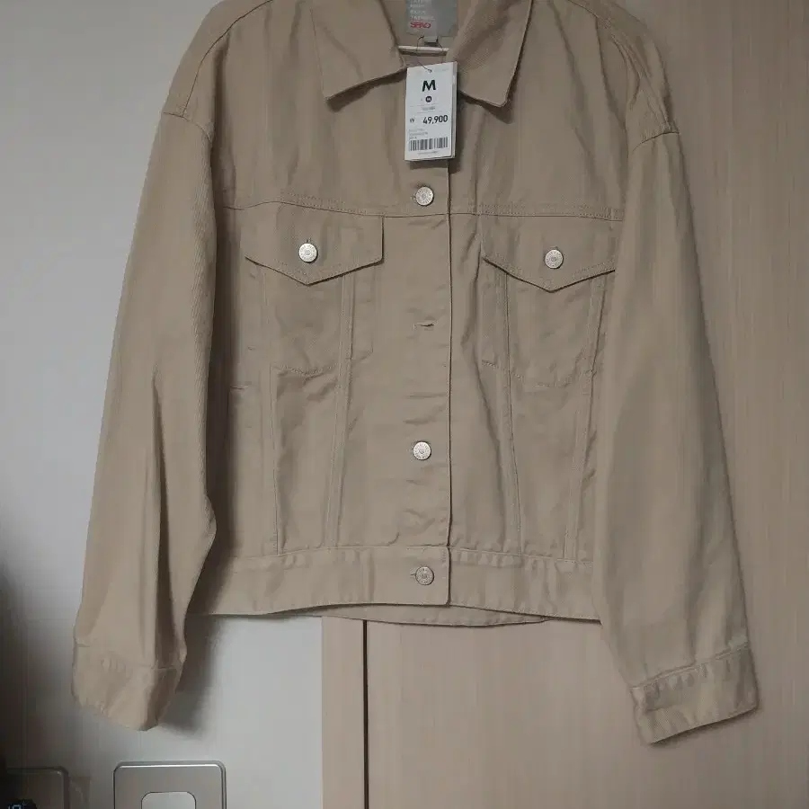 빅사이즈 SPAO 새상품 베이지색 데님 자켓 66 77 날씬88 사이즈