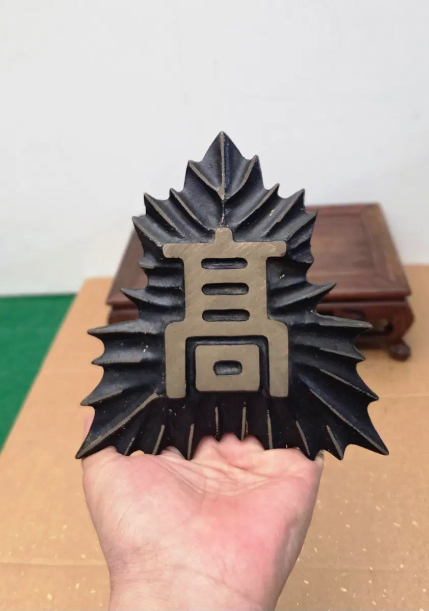 근대사)서울고등학교 대형 동브론즈 교표 장식품(15.4,16.3cm/742g)