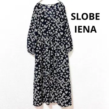 SLOBE IENA 데이지 프린트 원피스 네이비 프리