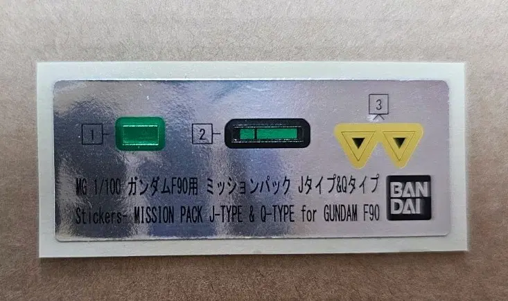 반다이 MG 1/100 건담 F90 미션팩 J/Q 타입 호일 스티커