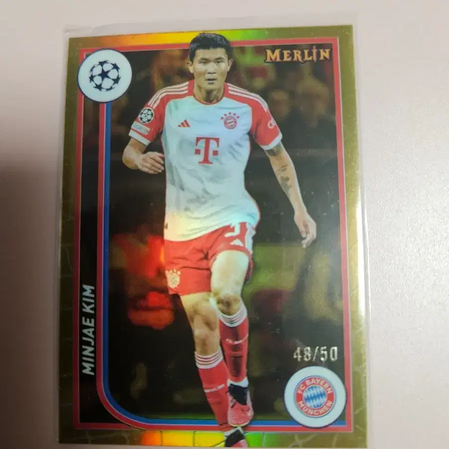 축구)김민재 50장 한정 2023 탑스 Merlin 골드 리플렉터