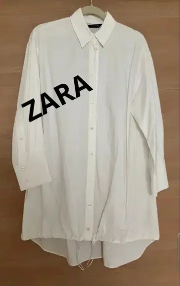 화이트 ZARA 긴팔 롱 셔츠 스토퍼 포함 xs-s