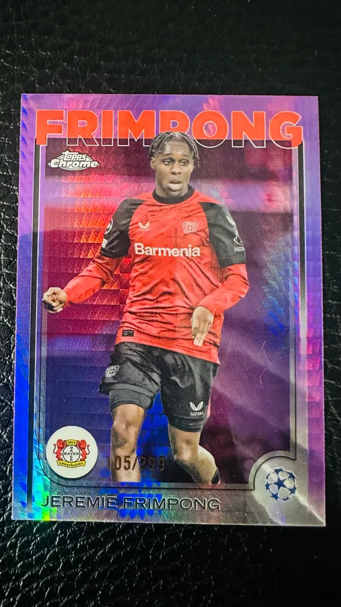 Topps 크롬 레버쿠젠 제레미 프림퐁 105/299 한정카드