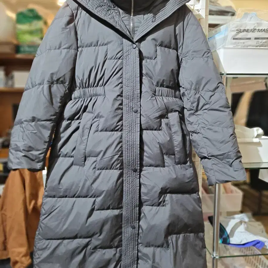 더웨이나인 여성 오리털 롱패딩 블랙 프리사이즈