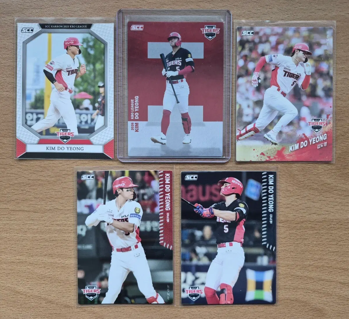 SCC KBO 기아 타이거즈 김도영 야구카드 5장 일괄 판매합니다.