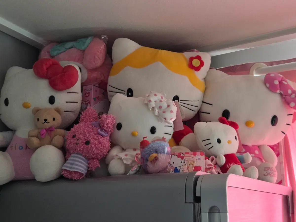 일괄)고전 헬로키티 인형 세트, 고전키티 다리미 및 케이크 완구