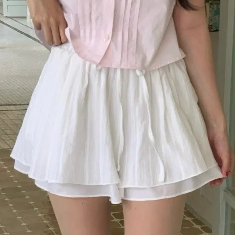 루앤메리 리아 쉬폰 레이어드 쇼츠 치마 (속바지O)