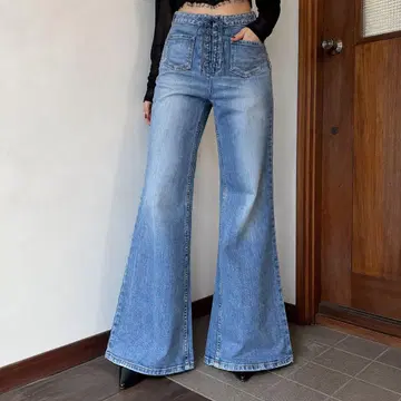 GRACE CONTINENTAL 레이스업 플레어 데님 Y2K