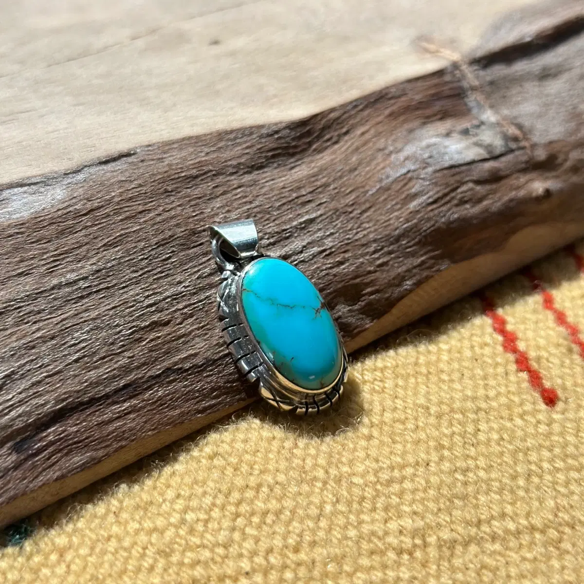 Darrell Cadman Turquoise Sterling Silver Pendant 네이티브아메리칸 나바호 인디언주얼리