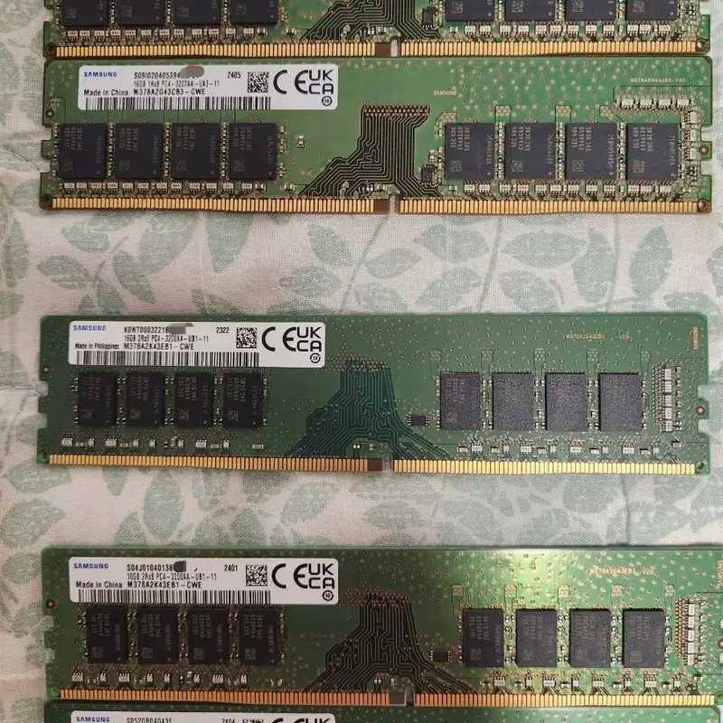 삼성 16GB PC4-3200AA RAM 5개