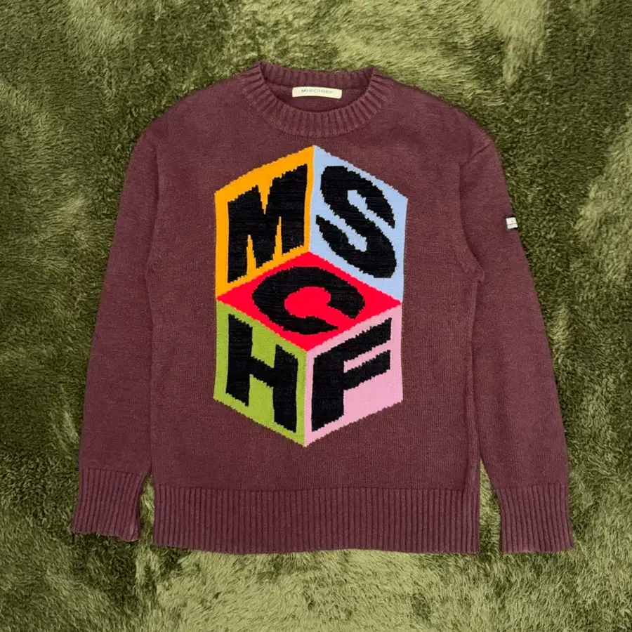 MSCHF 미스치프 19FW 큐브 로고 니트 브라운