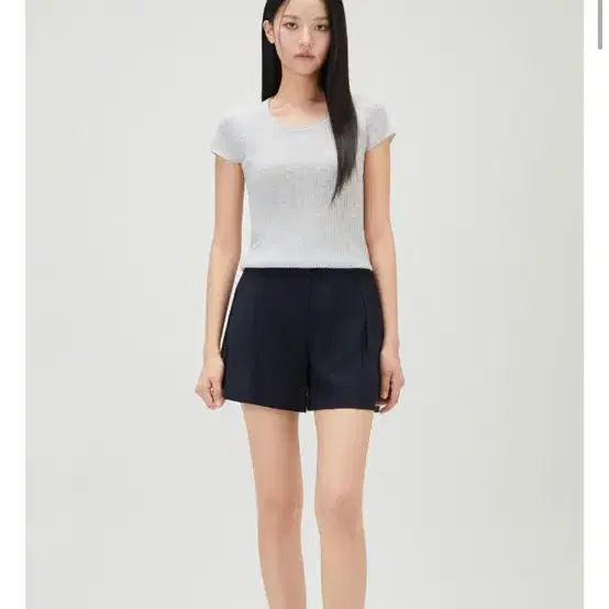 미쏘 린넨 블렌디드 쇼츠 네이비 m