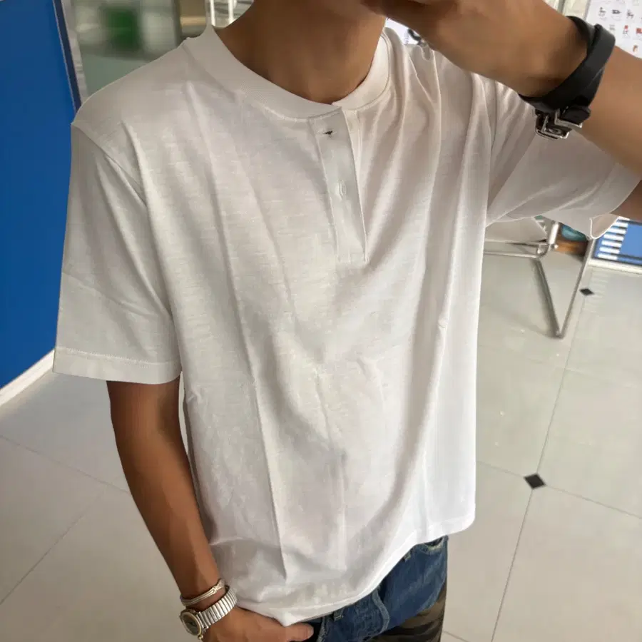 GU 지유 henry neck t-shirt