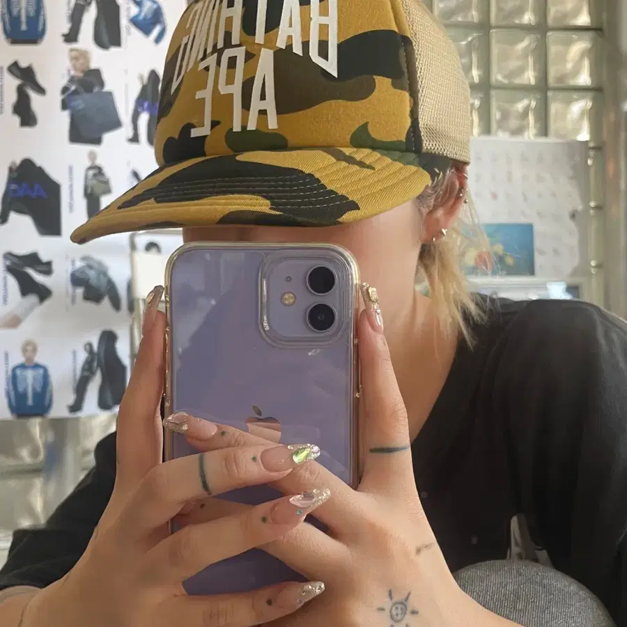 Bape 베이프 1st camo nyc logo mesh cap