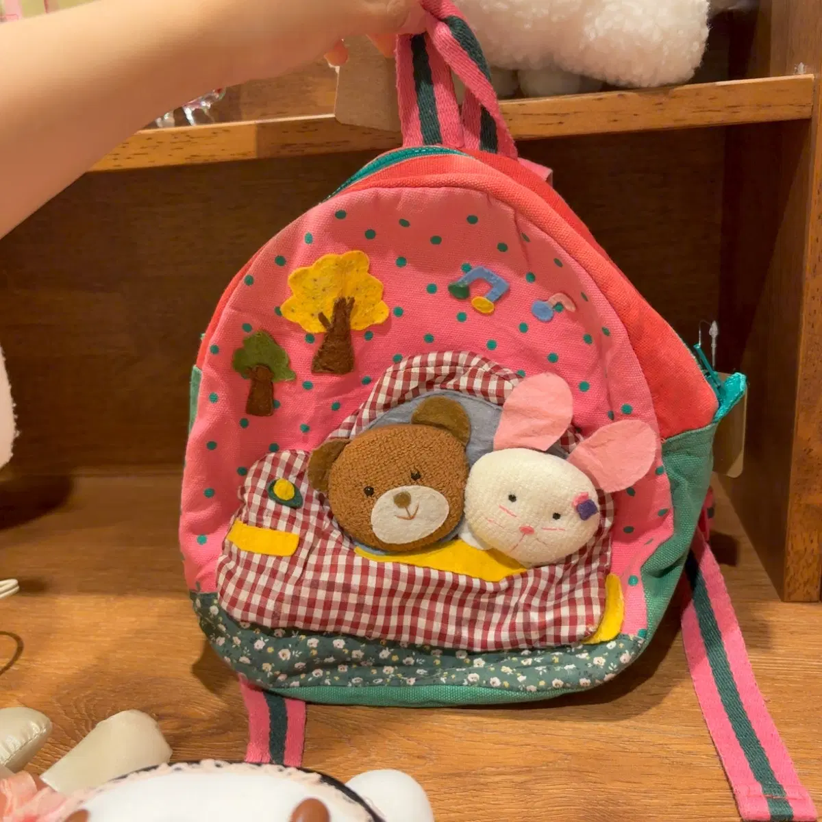 고전 아기 곰돌이 토끼 가방 백팩