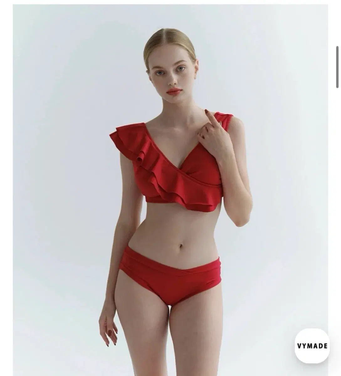 비메이드 프릴 레드 폴웨어 L