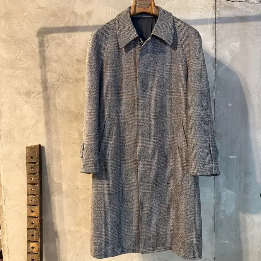VTG 트위드 래글런 코트 남성100