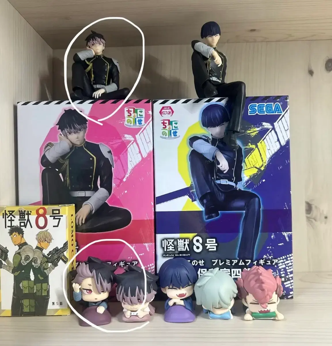 괴수 8호 피규어,오네무탄 2개,키링 택 1