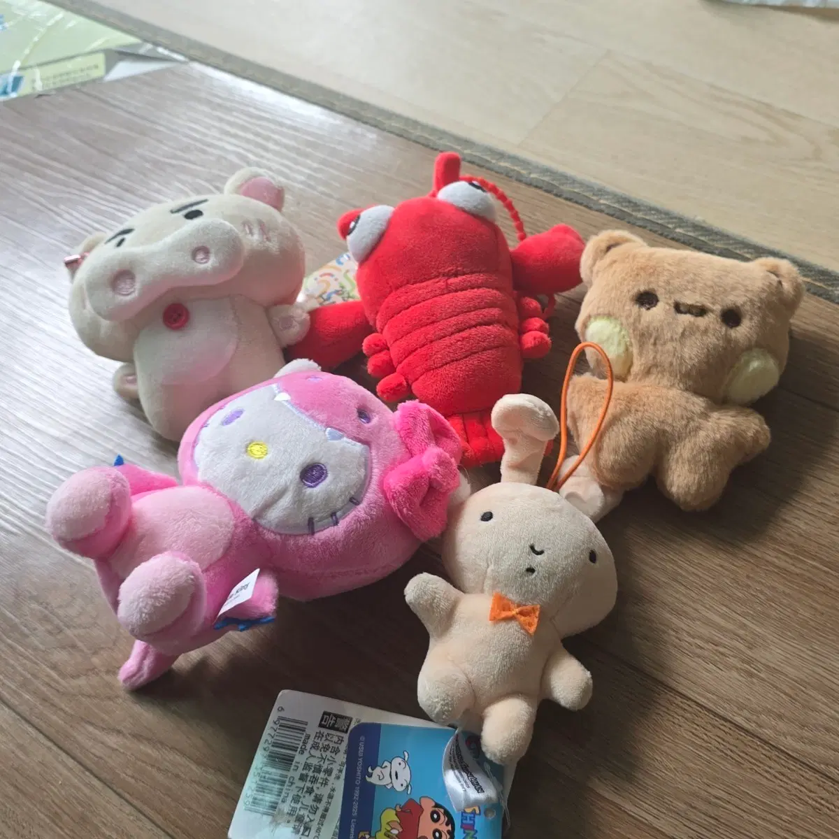 인형 5종 세트 핑구 짱구 곰돌이 핑구  헬로키티 팝니다