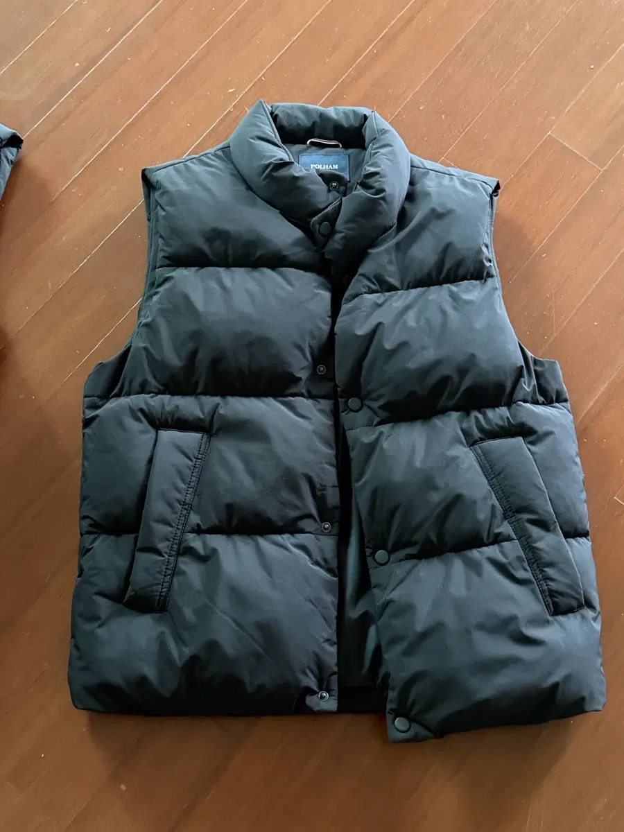 폴햄 패딩 조끼 블랙 키즈 여아 남아