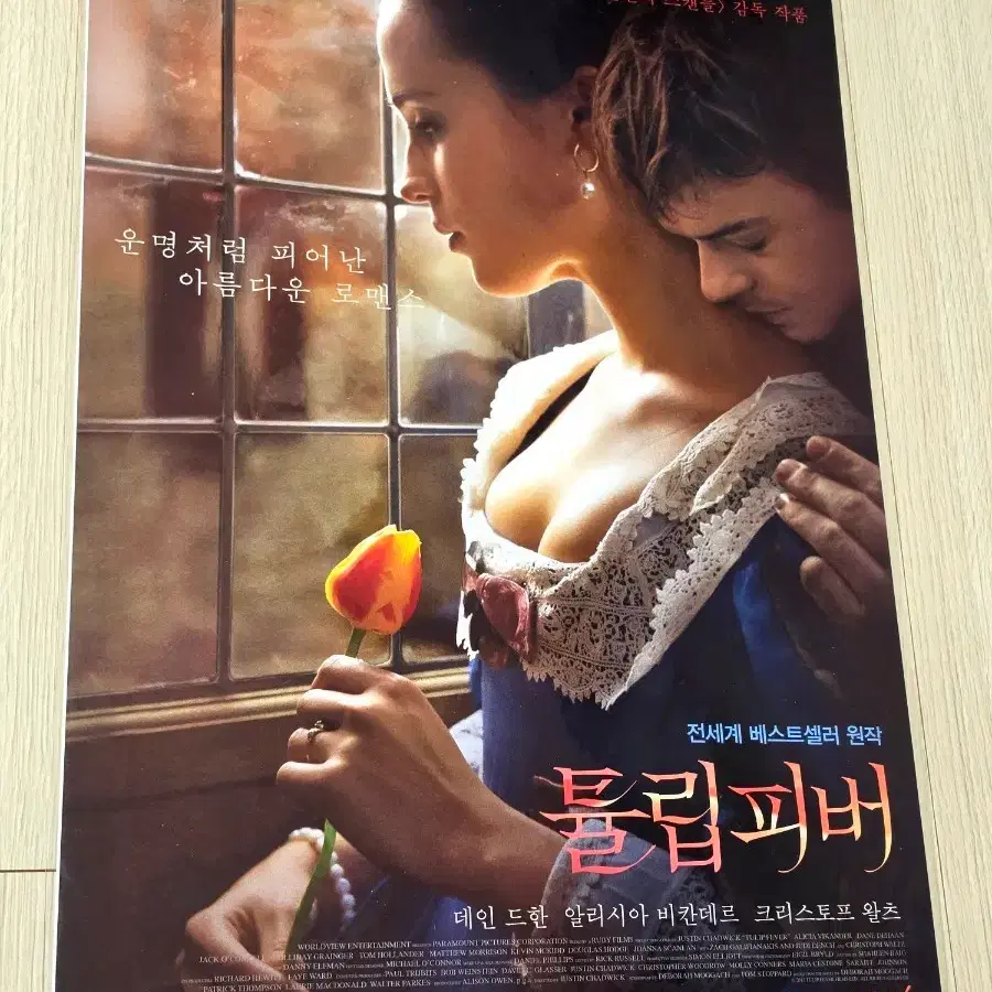 [2017초희귀한정판]영화 저스틴채드윅 감독의 데인드한, 알리시아 비칸더, 크리스토프 발츠의 튤립피버 메인 포스터(A3)
